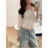 Elegante estilo coreano original, maduro y a la moda, diseño único de nicho, blusa con cordones, top corto estilo francés para mujer