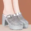 Mules cerrados retro calados tejidos súper populares para mujer, nuevas sandalias romanas perezosas sin cordones de verano 2026
