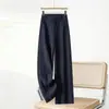 Pantalones rectos grises elegantes hechos a medida para mujer, nuevo estilo primavera y otoño, pantalones de traje fluidos hasta el suelo, pantalones cortos, pantalones de pierna ancha