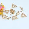 Fivela de Ouro 14K Microcravejada com Zircônia Fivela de Orelha Trevo Amor Fivela IQ Pulseira Colar Conexão Acessórios para Joias DIY