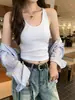 Camisola de Moda para Mujer con Cuello Halter, Diseño Primavera/Verano con Copas, Adecuada para Usar en Capas o Sola, Top sin Mangas para Mujer