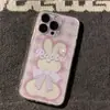 Conejo Mariposa Cuadros Rosas Adecuado para Funda de Teléfono Móvil Apple 16/17Pro Iphone14/13 Nuevo 12/11 Funda Suave