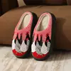 Chinelos de Algodão Unissex Amazon Temu para Adultos, Sapatos de Casa Tamanho Grande, Sapatos de Algodão Peludo Estampados, Feitos Sob Medida com Seu Próprio Design