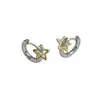 Pendientes de Estrella de Contraste Estilo Coreano para Mujer, Elegantes de Moda, Simples y Versátiles, Gama Alta, Compactos, Pendientes para el Viaje Diario, Pendientes