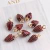 Acessórios de joias coreanas diy K ouro gota óleo liga pequeno pingente pulseira pingente acessórios tridimensional folha de amoreira fruta
