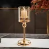 Adornos de Portavelas de Metal y Vidrio Estilo Europeo, Decoraciones de Mesa de Comedor de Lujo Ligero para Comedores Chinos y Occidentales, Decoraciones Románticas para Cena a la Luz de Velas en Casa