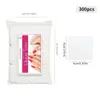 300 piezas de gel quitaesmalte sin pelusa, toallitas y almohadillas removedoras de piel muerta, aptas para manicura y pedicura--herramientas de limpieza absorbentes desechables, aptas para usar en salones de belleza para mujeres