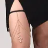 Moda europea y americana bohemia sexy joyería anillo para pierna taladro de garra borla larga colgante de serpiente cadena para muslo femenino cadena corporal