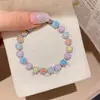 Pulsera Redonda de Zirconia Chapada en Oro Real de 18 Quilates, Pulsera de Lujo Ligero de Nicho de Gama Alta, Moderna y Versátil, Joyería Elegante para la Mano para Mujeres
