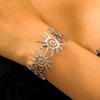 Pulsera Abierta de Girasol de Acero Inoxidable Estilo Europeo y Americano para Mujer, No se Desvanece, Lujo Ligero, Joyería de Alta Gama, Pulsera Popular Transfronteriza