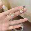 Brincos de Agulha de Prata 925 Laço Doce Brincos de Zircônia de Luxo Leve Brincos Elegantes de Pérola Estilo Ins Clipe de Orelha Feminino