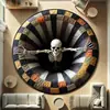 Alfombra Redonda de Terciopelo de Cristal para Halloween, Ilusión Visual 3D, Decoración Festiva para Sala de Estar y Dormitorio, Felpudo Antideslizante