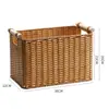 Grande cesta de armazenamento com trama semelhante ao rattan, no estilo INS da moda, perfeita para organizar armários e guarda-roupas, e para armazenamento simples na sala de estar