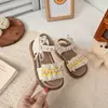 Sandalias de Encaje con Perlas para Niñas 2026 Verano Nuevas Sandalias Estilo Princesa para Bebé con Suela Suave de Punta Abierta Sandalias Versátiles
