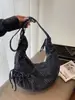 Bolsa Versátil de Grande Capacidade para Mulheres, Estilo Preguiçoso Coreano, Bolsa Transversal Xadrez Formato Dumpling para Estudantes Universitários
