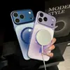 Adequado para Capa de Celular Magnética com Glitter para iPhone 17 Pro Max, Apple 16 Gradiente Toque de Alto Padrão, 15 Capa Protetora Anti-Queda