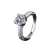 Tiktok Kuaishou transmisión en vivo transfronteriza superventas anillo popular de diamante de imitación de 2 quilates Anillo de diamante de boda sencillo para mujer al por mayor