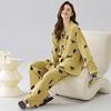 Pijama feminina atacado transfronteiriço primavera e outono novo algodão imitação manga comprida senso de alta qualidade doce casual fofo roupa de casa terno
