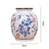 Nuevo Jarrón Pequeño Retro de Porcelana Azul y Blanca Estilo Chino Cerámica Arreglo Floral Decoración para Sala de Estar Adorno Jarrón de Flores