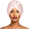 Gorro de Noche Popular Europeo y Americano de Imitación Seda Doble Capa Gorro Cruzado Retorcido Gorro de Ducha Ajustable Gorro Lavable Dropshipping
