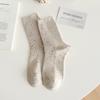 Calcetines Apilados de Hilo de Lunares para Mujer, Tejido de Doble Aguja, Calcetines de Media Caña, Color Sólido, Estilo Japonés, Vintage, Estilo Académico, Combinan con Todo, Calcetines de Media Caña