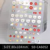 Novos adesivos de arte para unhas em relevo tridimensional 5D Padrão xadrez cinza-pó japonês Adesivos fofos de desenho animado Mickey versão Q borboleta para unhas