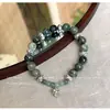 Nueva Pulsera China Retro de Loto con Cuentas para Mujer Diseño Nicho Estilo Étnico Accesorios de Pulsera Verde Oscuro