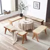 Banco de Rattan Nórdico Madeira Maciça Estilo Minimalista Banco para Trocar Sapatos Rattan Camada Dupla Rattan Banco Longo K Banqueta Individual Duplo Triplo