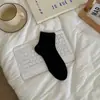 Calcetines de malla hueca estilo miu para mujer, calcetines de media pantorrilla, estilo fino de verano, estilo simple japonés, estilo ballet, calcetines cortos de color liso, verano