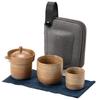 Caneca Rápida de Grés Uma Panela Duas Xícaras Equipamento de Acampamento ao Ar Livre Conjunto de Chá Portátil de Viagem Conjunto de Chá Kung Fu Bolsa de Armazenamento