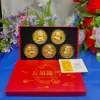 Ano do Cavalo Folha de Ouro Moeda de Ouro da Sorte Moeda Comemorativa Dinheiro de Abertura do Ano Novo Caixa de Presente Cinco Bênçãos da Mãe Evento Presente Atacado
