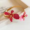 Pulseira Europeia e Americana Transfronteiriça com Gotejamento de Óleo Floral Vazada Aberta em Cruz, Pulseira Exagerada Estilo Vintage, Joias de Luxo Leve de Alta Qualidade