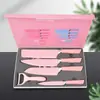 Cuchillo de cocina de color transfronterizo, mango en forma de abanico para albañilería, juego de 6 cuchillos, antiadherente, cuchillo de chef para cocina, tienda de regalos, empaquetado, venta al por mayor