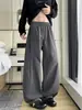 Pantalones de trabajo de estilo americano de corte ceñido con diseño de pliegues para hombre, nueva marca de moda, pantalones casuales holgados de pierna recta ancha