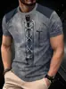 Estilo Europeu e Americano Exportação 2025 Nova Moda Casual Design Versátil Alta Qualidade Estampada Camiseta Masculina de Manga Curta