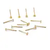Brincos de Aço Inoxidável Dourados e Prateados de Cabeça Chata Brincos Artesanais DIY Acessórios para Brincos Plugues de Orelha de Fundo Plano Acessórios de Joia para Plugues de Orelha