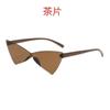 Nuevas gafas de sol sin montura de una sola pieza con forma de ojo de gato triangular transfronterizas, color caramelo personalizado, gafas de sol para fiesta, baile, sesión de fotos callejera