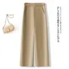 Pantalones de pierna ancha de ajuste estrecho para mujer en Tencel, largo cropped, nuevo estilo otoño 2026, tiro alto, adelgazantes, con caída, pantalones rectos casuales
