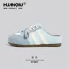 Sapatos Femininos Globais 2026 Primavera Novos Sola Grossa Sapatos de Treino Alemães Esportivos Casuais Bico Fechado Meia-Pantufa Tênis Feminino