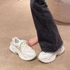 Sapatos Torre Respiráveis de Malha Femininos ins2023 Novo Verão Versátil Plataforma Aumentadora de Altura Tênis Casual Branco