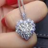 Collar de anillo abierto con forma de corazón de amor con incrustaciones de zafiro Zhenrong, colgante de compromiso de lujo con temperamento para mujer, venta al por mayor