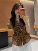 Camisa feminina sem mangas com estampa doce estilo chinês, novo modelo de verão com mangas bufantes, elegante e ideal para mulheres petites, top rosa versátil e moderno