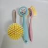 Cepillo de plástico para ollas con mango largo, cepillo de limpieza para cocina, hogar, limpieza de manchas de aceite, fregadero de cocina, cepillo para ollas colgante