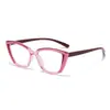 Gafas de Lectura Personalizadas Retro de Bloques de Color Transfronterizas Europeas y Americanas con Protección contra Luz Azul, Nuevas Gafas de Lectura Triangulares Ojo de Gato de Moda al por Mayor
