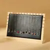Soporte de Exhibición Cuadrado de Bambú y Madera Empalmada en Stock, Colgador de Joyería sin Pintar, Accesorios de Exhibición para Tienda de Joyería y Transmisiones en Vivo