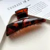 Grampo de cabelo grande com estampa de leopardo transfronteiriço para mulheres, grampo de cabelo requintado de alta qualidade para coques, clipe de tubarão reto