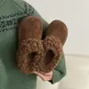 Pantuflas Retro Gruesas y Cálidas de Peluche con Suela Gruesa para Uso en Exteriores Mujer 2026 Nuevas de Invierno Aumentadoras de Altura Antideslizantes de Algodón