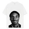 Camiseta Masculina de Manga Curta com Estampa de Estrela de Kobe Nova Transfronteiriça High Street Retrô Gola Alta Pesada Algodão Tendência