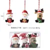 NUCHI Decoração de Natal Resina Papai Noel Boneco de Neve Enfeite Pingente para Árvore de Natal Desenho Animado Fofo Decoração de Bolsa