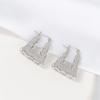 Pendientes de Acero Inoxidable Irregulares Simples Transfronterizos Europeos y Americanos para Mujer Galvanoplastia al Vacío en Horno Pendientes Libres de Color Pendientes